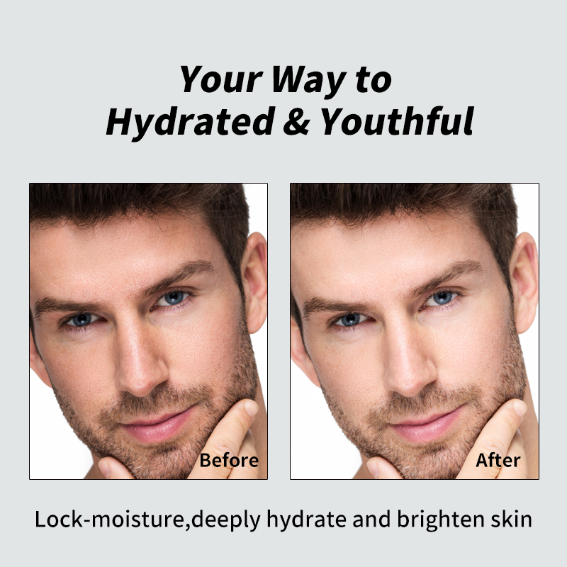 Private Label Natural Organic Anti Aging Products VC Facial Skincare Cream Serum Cleanser 3 Pieces Men's Skin Care Set