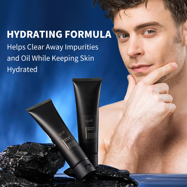 Private Label Men's Face Deep Cleansing Blackhead Remover Oil Control Face Cleanser Face Wash for Men