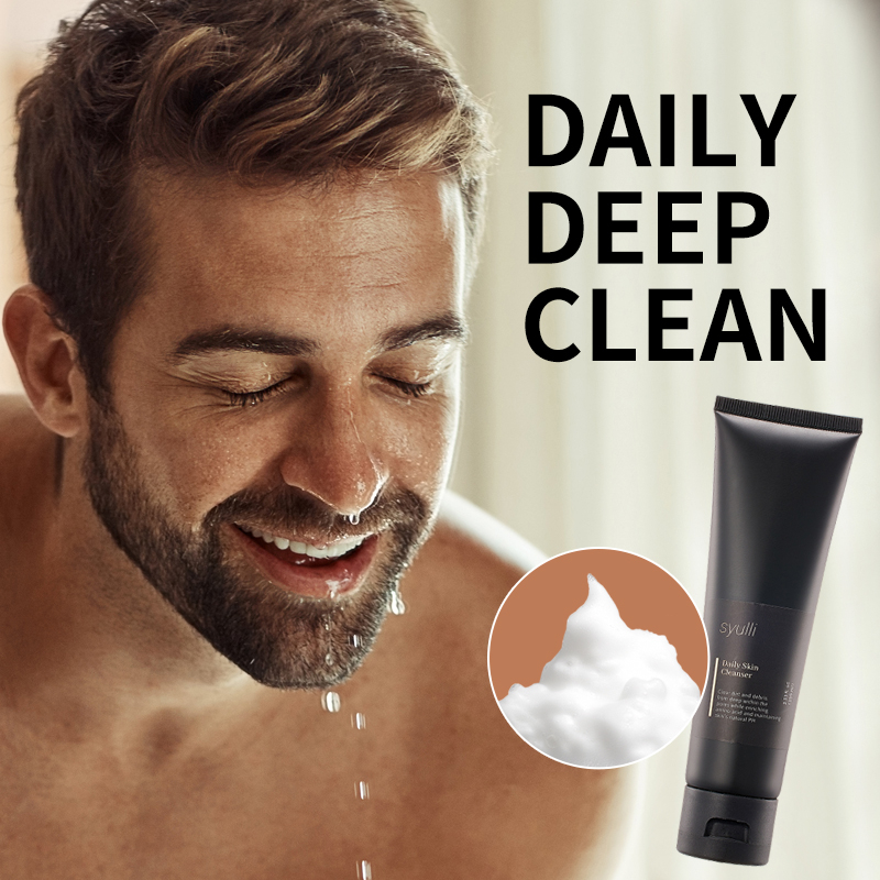 Private Label Men's Face Deep Cleansing Blackhead Remover Oil Control Face Cleanser Face Wash for Men