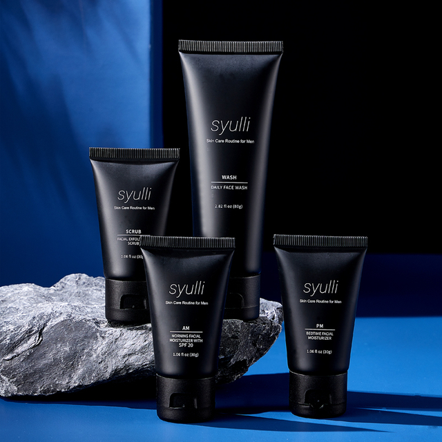 Private Label Men's Skin Care Set Acne Treatment Vitamin C Natural Organic Moisturizing Whitening Anti-Aging for Gift Travel