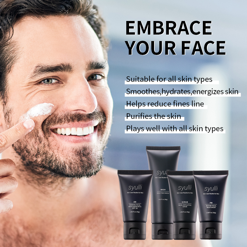 Private Label Acne Treatment Set Natural Organic Daily Cleaning Moisturizing Anti Ance Men's Skin Care Set Gift & Travel Set