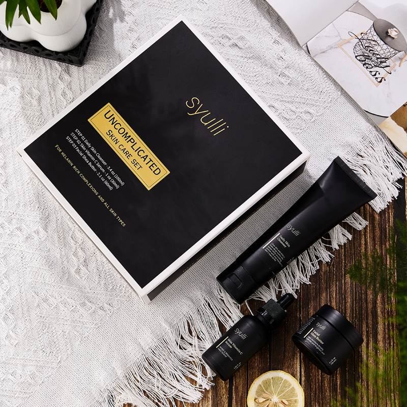 Private Label Natural Organic Anti Aging Products VC Facial Skincare Cream Serum Cleanser 3 Pieces Men's Skin Care Set