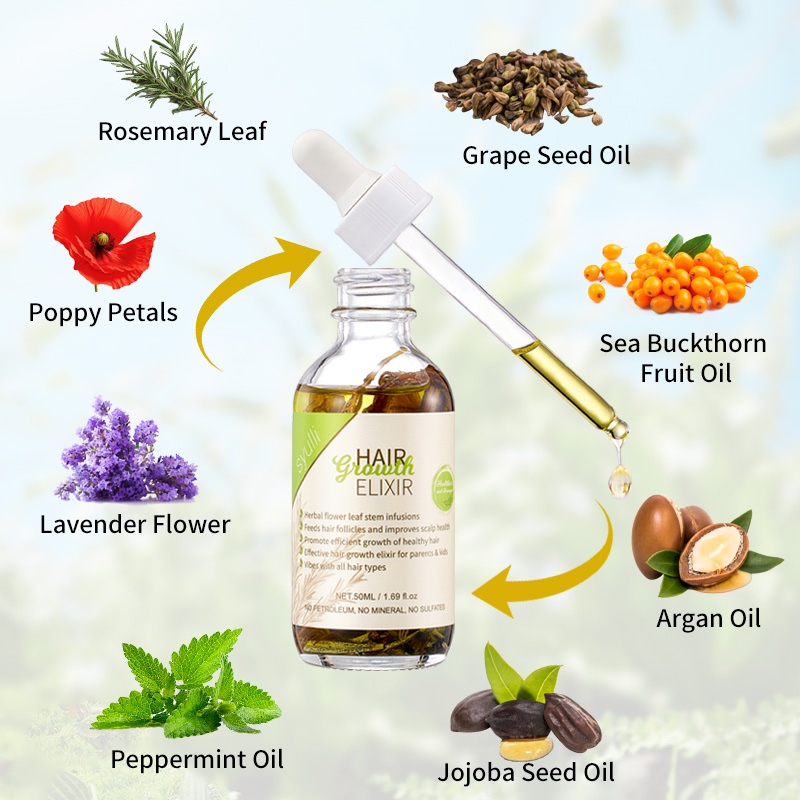 Syulli Herbal Hair Growth Elixir with Rosemary & Peppermint | 8 Plant Extracts | Scalp Treatment | Wholesale & OEM