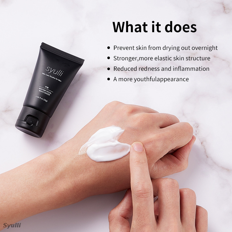 Syulli Men's Skin Care System (4-Piece Set) – Cleanse, Exfoliate, Day Moisturize, Night Repair.