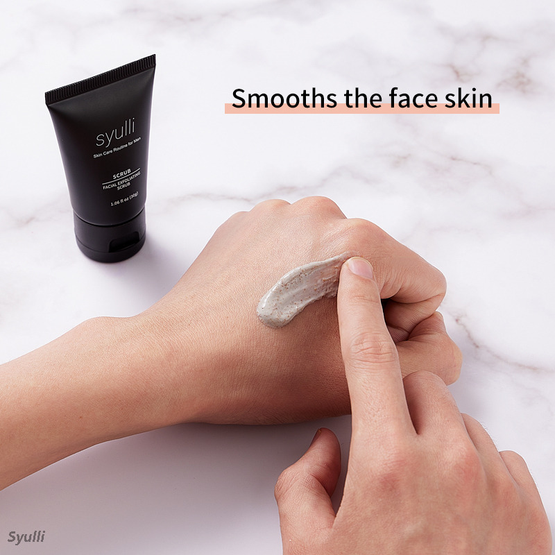 Syulli Men's Skin Care System (4-Piece Set) – Cleanse, Exfoliate, Day Moisturize, Night Repair.