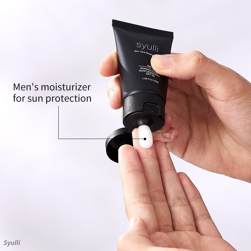 Syulli Men's Skin Care System (4-Piece Set) – Cleanse, Exfoliate, Day Moisturize, Night Repair.